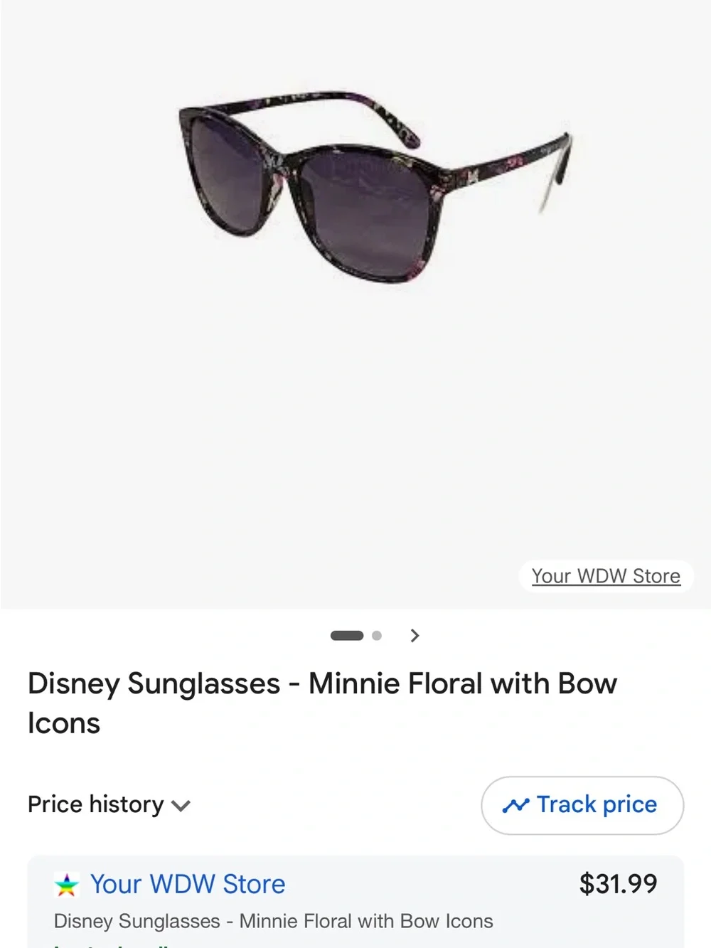 Disney Minnie Floral Sunglasses.